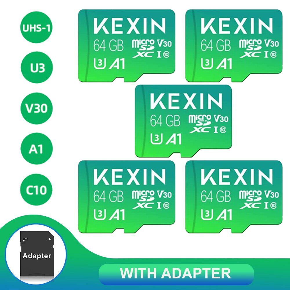 5 Pack Micro Sd Cards 64 Gb Memory Cards Tf Card High Speed Micro C10