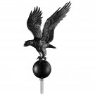 14"" Flagpole Eagle Topper Finial Ornament For Telescopic Pole Black Yard Outdoor