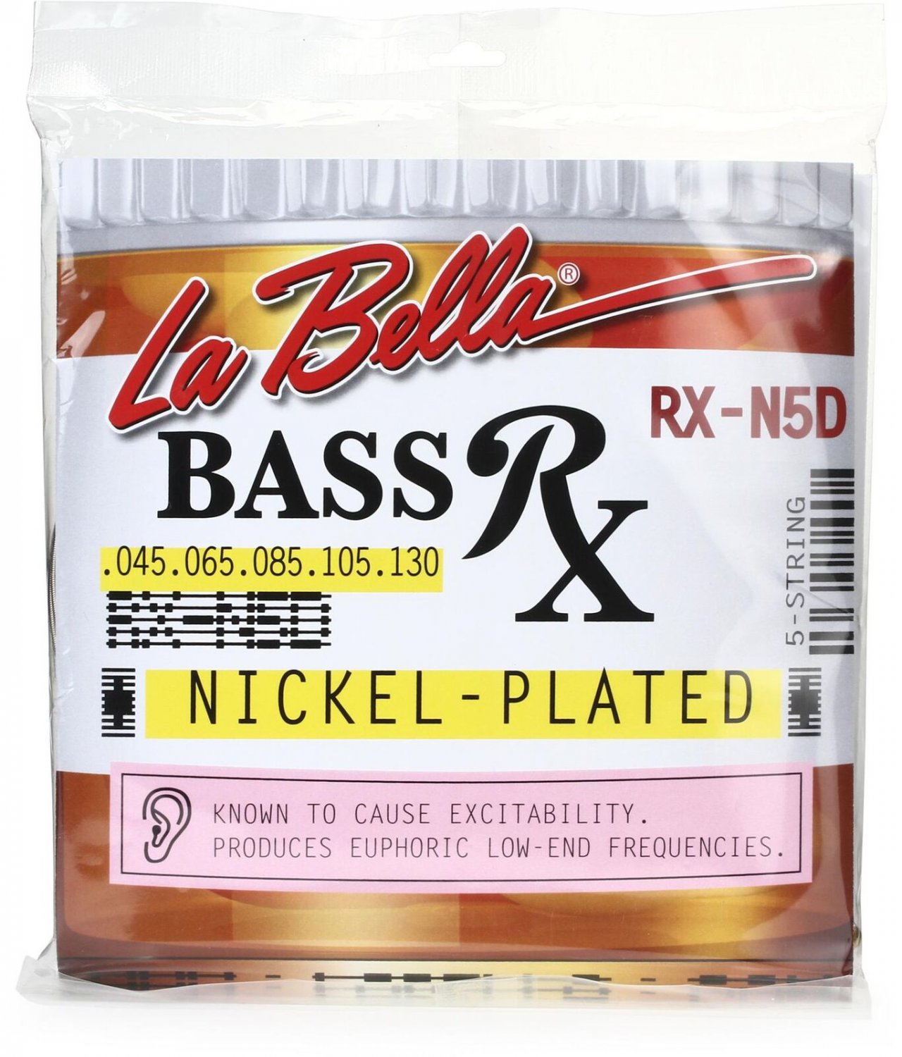 La Bella RX-N5D Rx Nickel Bass Strings - .045-.130 5-string