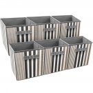 Sorbus Foldable Storage Cube Basket Bin, 6 Pack, Vertical Stripe Line Pattern