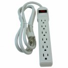 6Ft 6 Outlet Power Bar (14Awg/15A) With 90J Surge Protector White