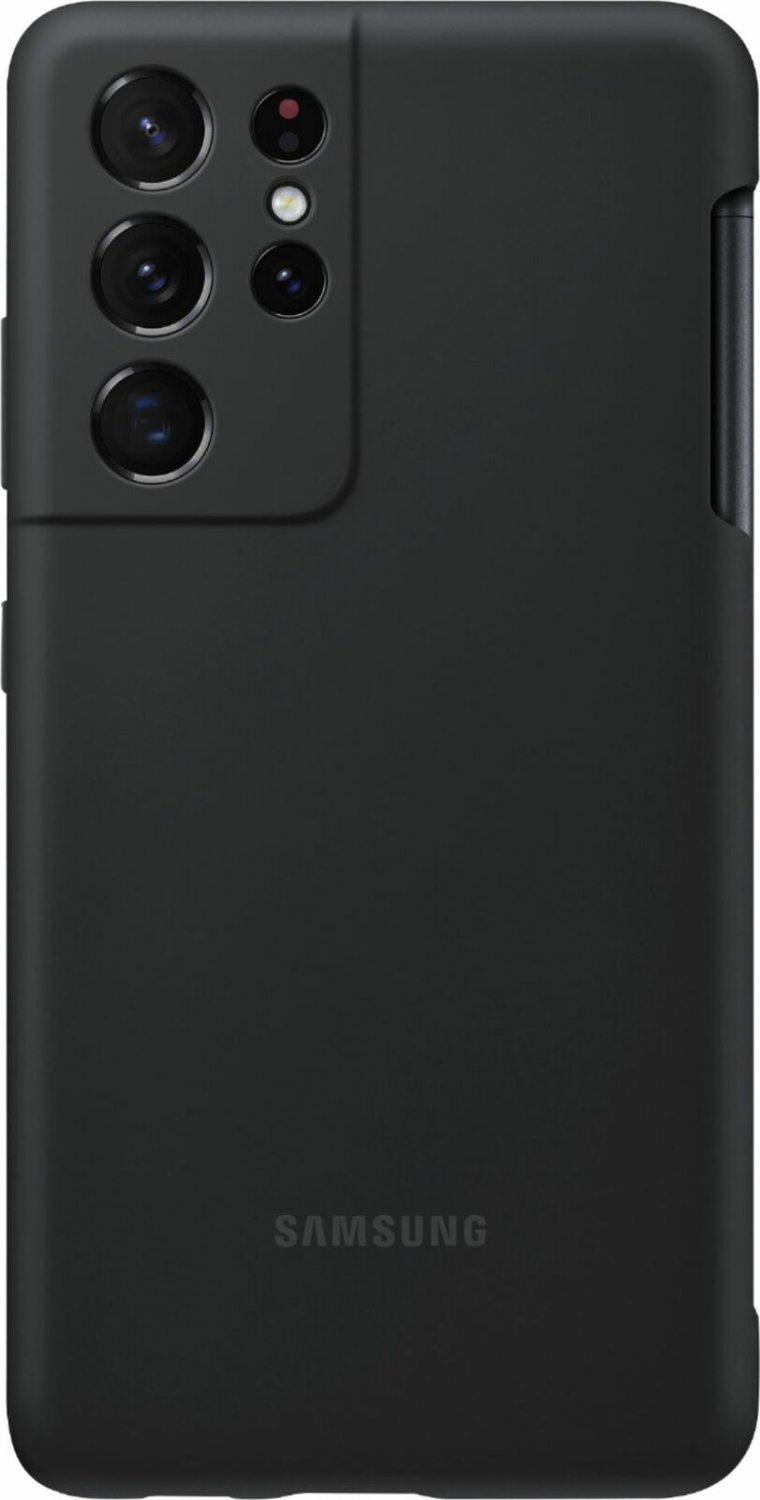 Samsung - Silicone S Pen Case for Galaxy S21 Ultra - Black