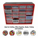 24 Drawers Storage Box Tools Crafts Beads Table Top Wall Mountable 20 x 15 In