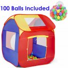 Portable Kid Baby Play House Indoor Outdoor Toy Tent Game Play Hut w/ 100 Balls
