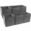 Set 6 Gray Cube Storage Bins Foldable Fabric Basket Drawers Organizer Container