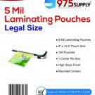 5 Mil. Legal Laminating Pouches. 9 X 14.5"". Clear. 100 Pouches.