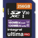 256GB Integral Ultima Pro SDXC Memory Card CL10 V30 UHI-I U3 180MB/sec