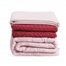 7lbs Heavy Weighted Blanket 3 Piece Set w/ Hot & Cold Duvet Covers 41""x60"" Pink