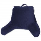 Soft Reading Pillow, Tv & Bed Rest Pillow, Arms Support With Pockets - Navy Blue