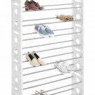NEW 50 Pair White Plastic Metal Closet Shoe Organizer Storage Rack Boots 10 Tier