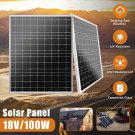 100 Watt 100W Solar Panel Tempered Glass Pv Power 18V Rv Caravan Boat Off Grid