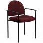 Stackable Side Guest Chair With Arms In Burgundy
