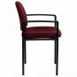 Stackable Side Guest Chair With Arms In Burgundy