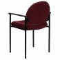 Stackable Side Guest Chair With Arms In Burgundy