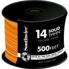 Multi Purpose Electrical Wire 500 Ft. 14 Gauge Orange Solid Cu Thhn Cable Wiring
