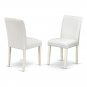 Abbott 35"" Leather Dining Chairs In Linen White (Set Of 2)