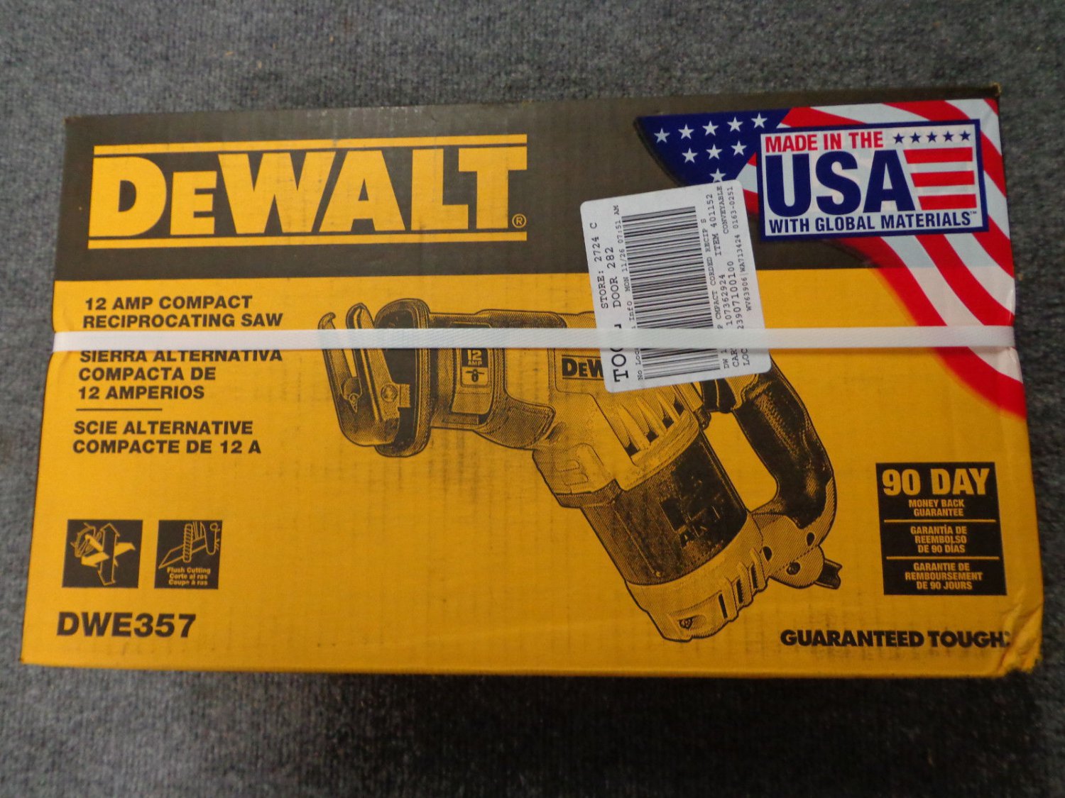 NEW! DEWALT DWE357 12-Amp ELECTRIC Corded Compact Reciprocating Saw