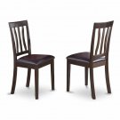Antique 39"" Leather Dining Chairs In Cappuccino (Set Of 2)