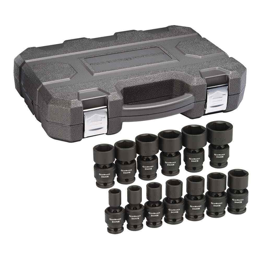 Gearwrench 84938N 13 Piece 6 Point Universal Sae 1/2"" Drive Impact Socket Set