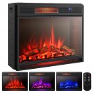 1350W 28"" Electric Fireplace Freestanding & Recessed Heater Log Flame Remote