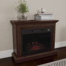 Mobile Electric Fireplace with Mantel-Portable Heater on Wheels, Remote Control