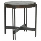 Round End Table In Dark Brown