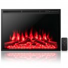 37"" Electric Fireplace Insert Heater Log Flame Effect w/ Remote Control 1500W