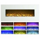 Large White Electric Fireplace with Color Changing Effects Remote 50 x 21
