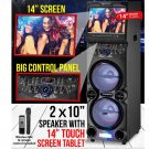 IQ-5910DJWK 2 x 10"" WiFi Karaoke Speaker System +14"" Tablet +USB/SD/AUX +Mic