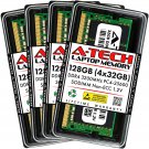 128Gb Kit 4X 32Gb Pc4-25600 Laptop Sodimm Ddr4 3200Mhz 260-Pin Memory Ram