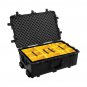 Waterproof Carry-On-Case With Yellow/Black Divider Set Wheels - Black