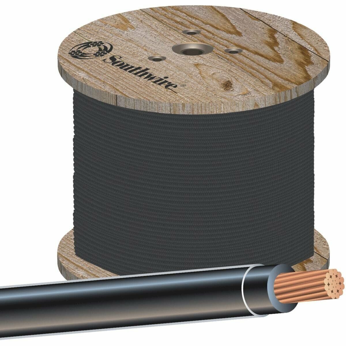 20499001 4 Gauge Stranded Thnn Single Wire, 500 Ft, Black