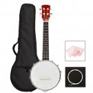 4 String Banjo Ukulele Concert 23 Inch Beginner Kit With Gig Bag Cloth