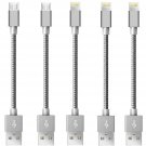 Short Cable 5-PACK 8INCH 3-Pack to USB Data Sync + 2-Pack Micro