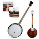 5 String Sapele & Metal Resonator Banjo with 24 Brackets Closed Back