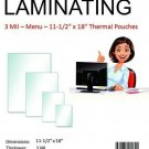 Best Laminating 3 MiL Menu Laminating Pouches - 12"" X 18"", 1,000/Pack New