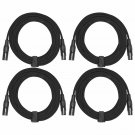 Pro 10' XLR Male to XLR Female Speaker Microphone Audio Connect Cable Black 4Pk