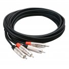 Hosa HRR-020X2 20' Pro Series REAN Dual RCA to Dual RCA Audio Cable
