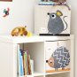 3 Sprouts Children's Foldable Fabric Storage Cube Box Soft Toy Bin, Gray Mouse