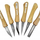 Japanese Traditional Kogatana wood carving knife set w/ roll-up bag, set of 6