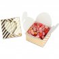 Gold Foil Striped Party Favor Gift Boxes (2.6 x 2.6 x 1.6 Inches, 100 Pack)