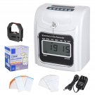 Employee Attendance Punch Time Clock Payroll Recorder LCD Display w/ 100 Cards