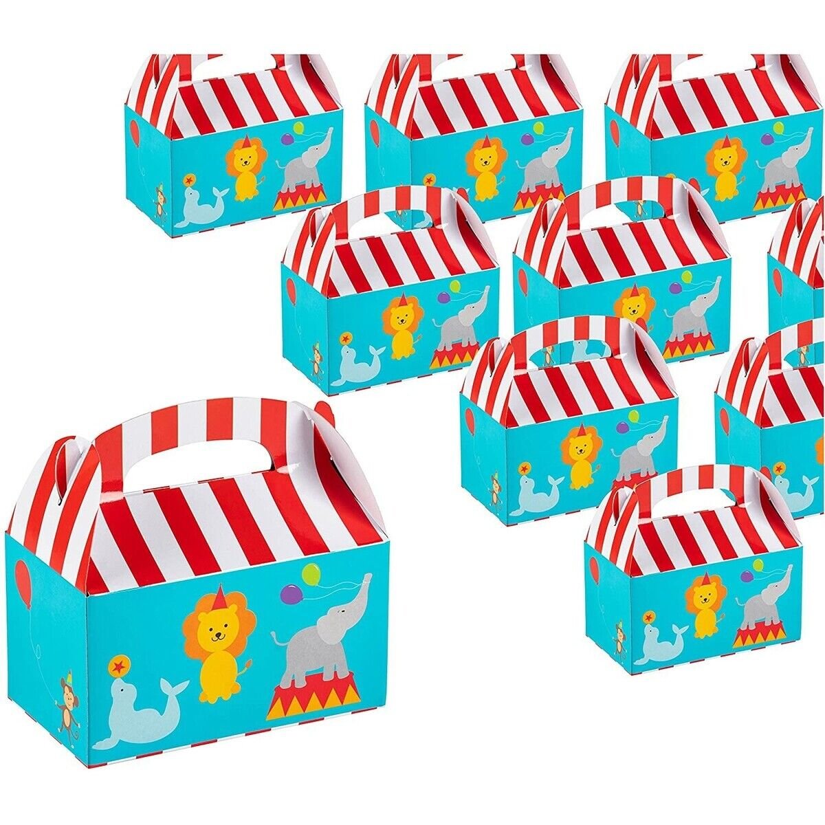 Circus Carnival Party Favor Goodie Boxes for Birthdays and Events (24 Packs)