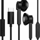 USB Type C Earphones Headphones with Microphone, Volume Control, in-Ear Earbuds