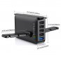 Zotech Headphone Stand with USB Charger - Under Desk Headset Hook Holder Hanger