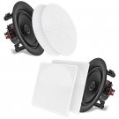 Pyle PDIC66 6-1/2"" 2-Way Flush Mount In-Wall / Ceiling Speaker Pair - White