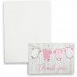 60-Pack Girl Baby Shower Thank You Cards with Envelopes and Stickers, 6x4 in