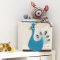 3 Sprouts Children's Foldable Fabric Storage Cube Box Soft Toy Bin, Blue Peacock