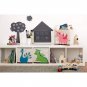 3 Sprouts Children's Foldable Fabric Storage Cube Box Soft Toy Bin, Blue Peacock