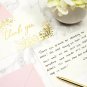 Gold Print Floral Thank You Cards with Rose Pink Envelopes (60 Pack, 4 x 6 In)